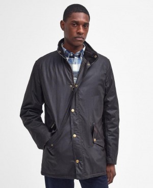 Barbour Prestbury Wax Men's Jackets Black | Australia_BAR36794