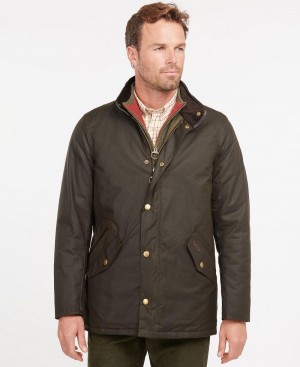 Barbour Prestbury Wax Men's Jackets Olive | Australia_BAR45606