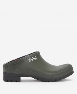 Barbour Quinn Clogs Women's Slippers Olive | Australia_BAR65205