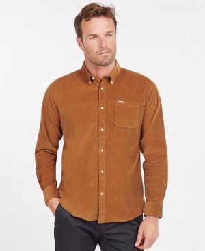 Barbour Ramsey Tailored Fit Shirt Men's Tops Brown | Australia_BAR99320