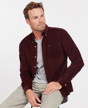 Barbour Ramsey Tailored Fit Shirt Men's Tops Red | Australia_BAR10790