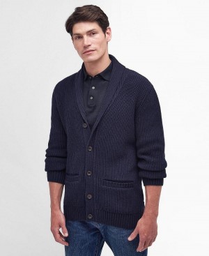 Barbour Rochester Cardigan Men's knitwear Navy | Australia_BAR27430