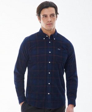 Barbour Southfield Tailored Shirt Men's Tops Navy | Australia_BAR10892