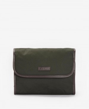 Barbour Wax Hanging Washbag Men's Bag Olive | Australia_BAR48442