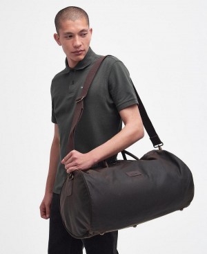 Barbour Wax Holdall Men's Bag Olive | Australia_BAR47037