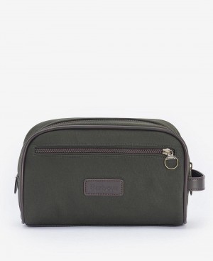 Barbour Wax Washbag Men's Bag Olive | Australia_BAR47125